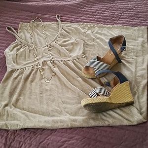 Heathered taupe jersey maxi dress from old navy